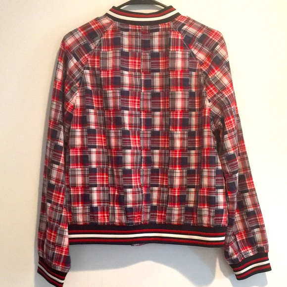 Vintage Tommy Hilfiger Patchwork Bomber Jacket L - Picture 2 of 16